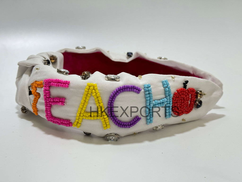 TEACHER Beaded Headband A Stylish Tribute to Knowledge and Style