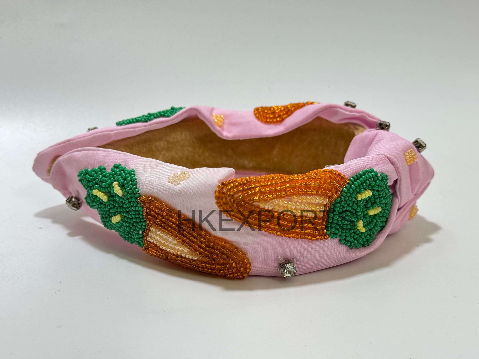 Harvest Bloom Carrot Beaded Headband – A Chic Garden-Inspired Accessory