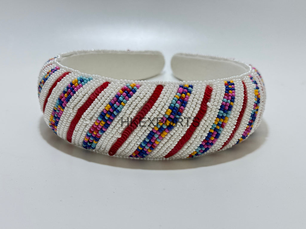 Dazzling Multicolor Bohemian Chic Beaded Headband for Festivals & Events - Sparkle and Shine with this Unique Accessory!