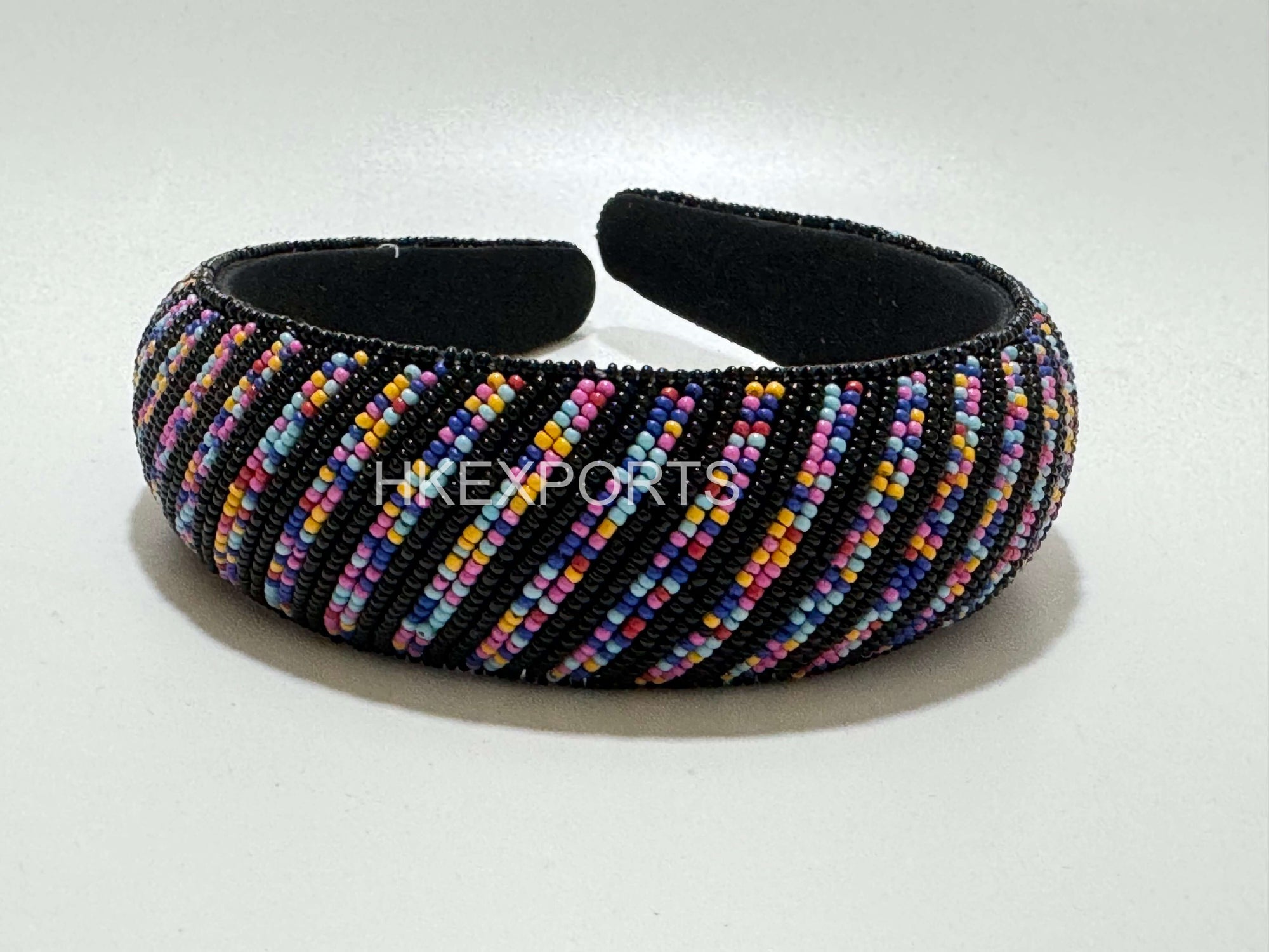 Vibrant Harmony Multicolor Embroidered and Beaded Floral Headband