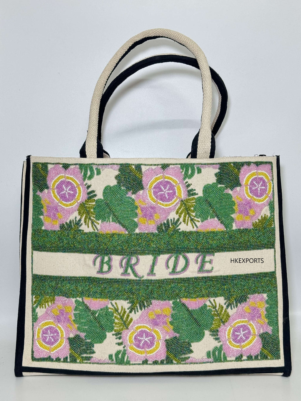 Bespoke Elegance Handmade Beaded Bride Tote Bag