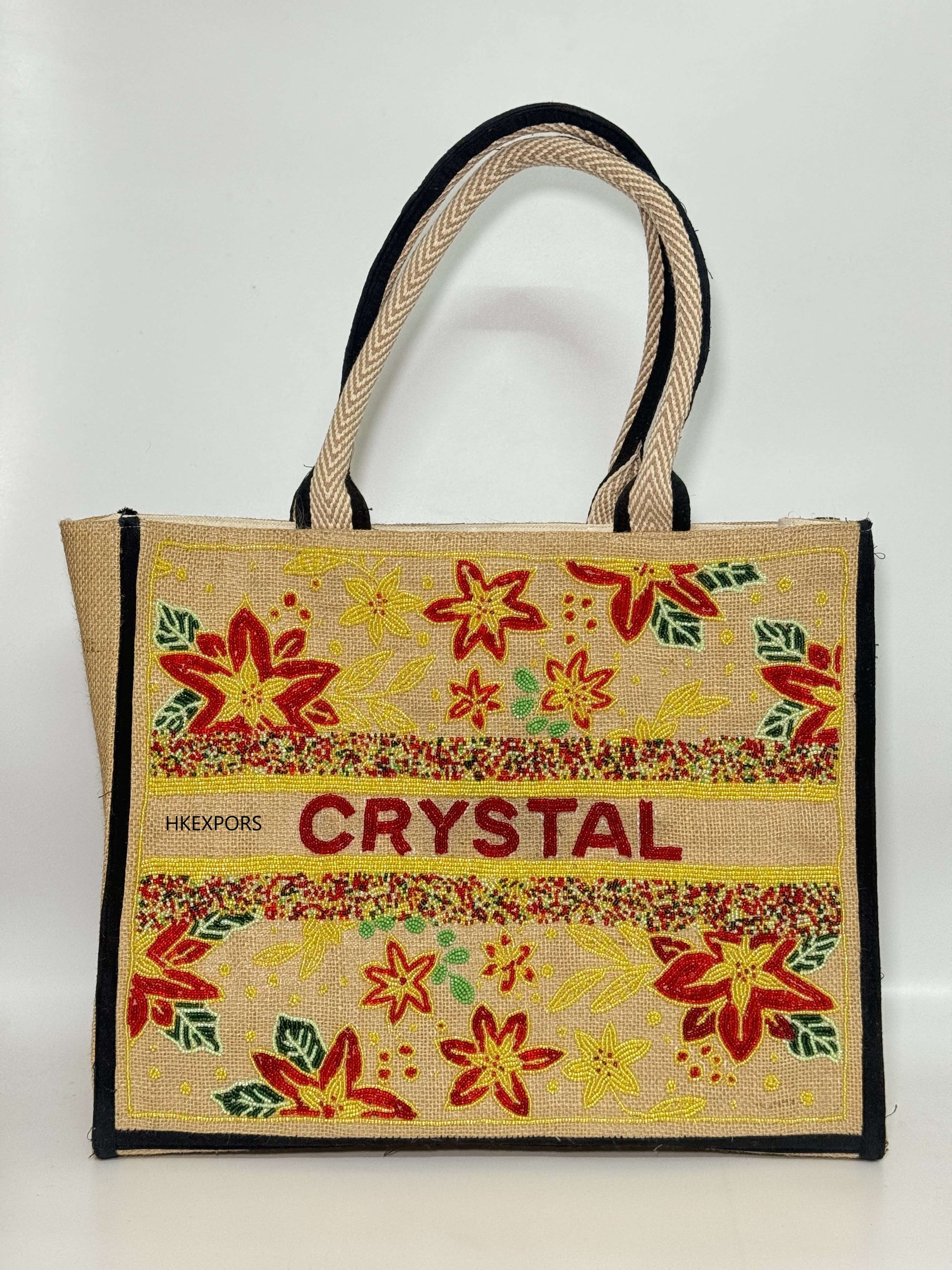 Crystal Dreams Beaded Tote Bag - Handcrafted Elegance for Every Occasion