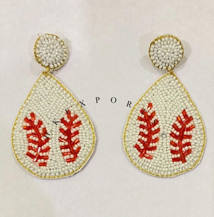 Baseball Gameday Beaded Earrings
