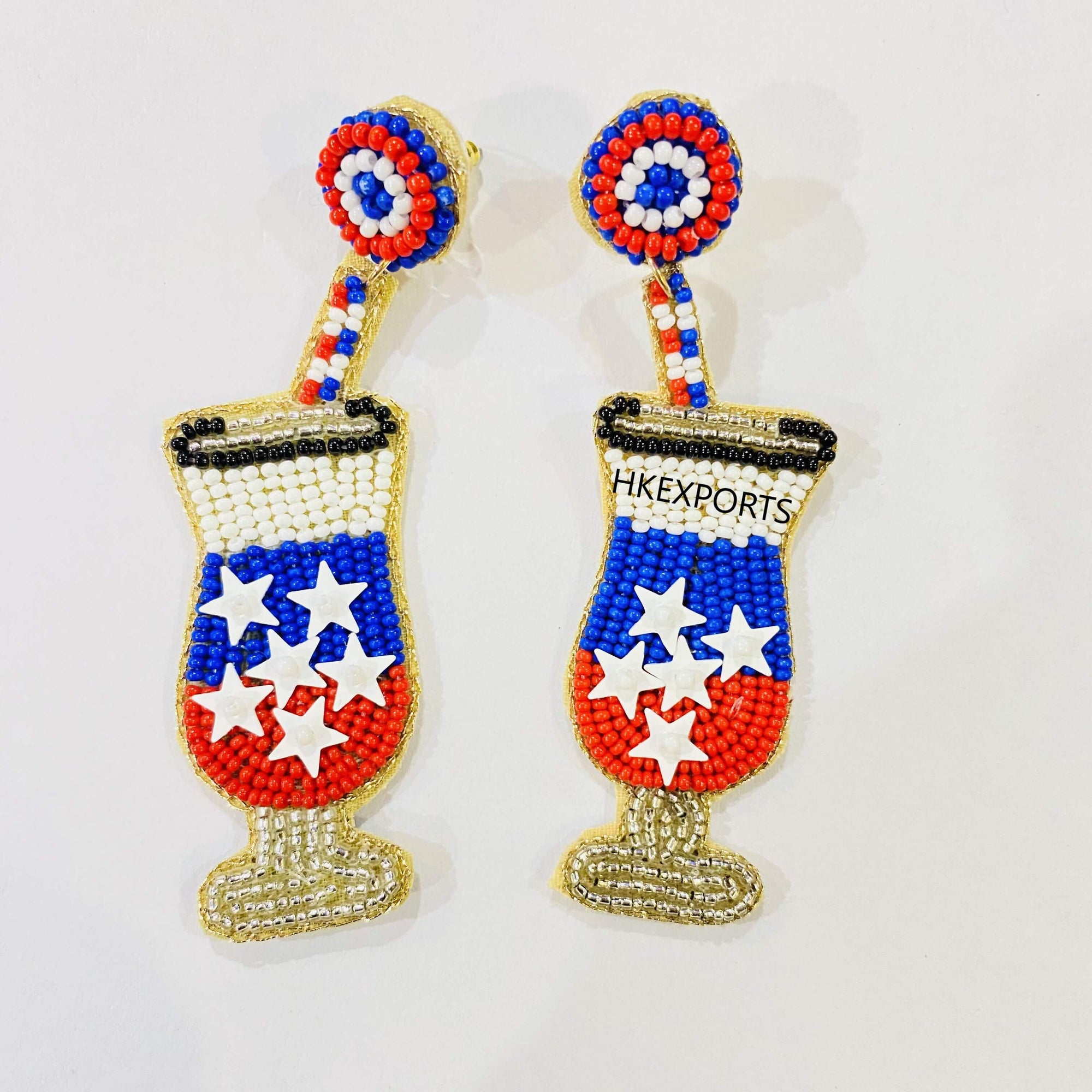 Sparkling Freedom: Patriotic Beaded Earrings
