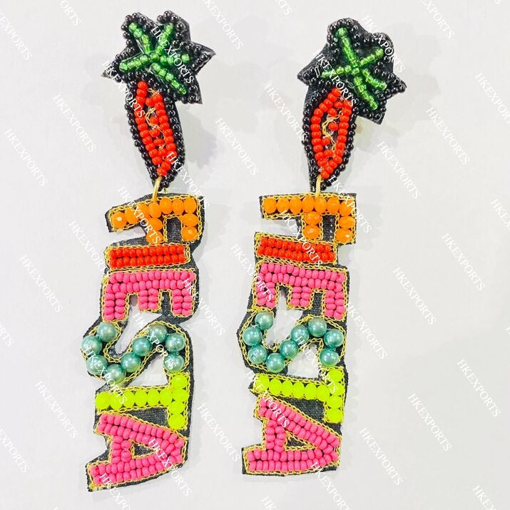 Fiesta Fiesta! Cinco de Mayo Beaded Earrings - Handcrafted Celebration Statement Jewelry