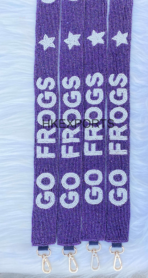 GO FROGS Gameday Beaded Strap - Unleash Your Horned Frog Spirit in Style!