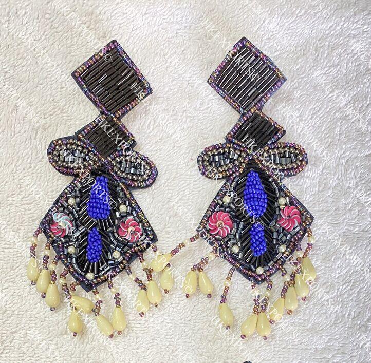 black-bohemian-beaded-earrings