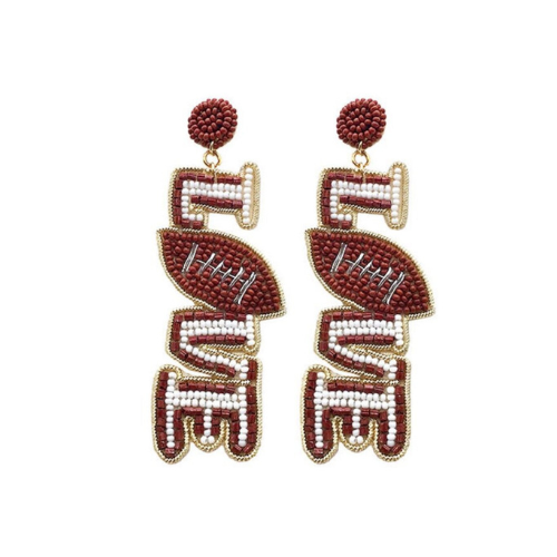 Love Football Gameday Beaded Earrings: Celebrate the Game in Style