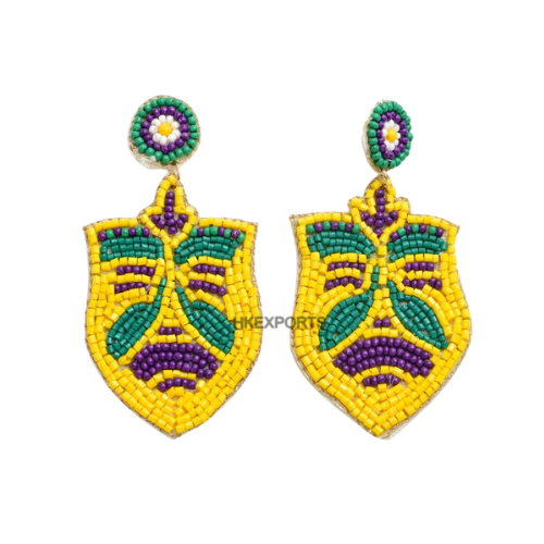 Elegant Mardi Gras Beaded Earrings: Embrace Festive Splendor with Grace!