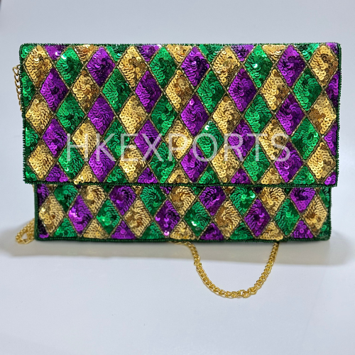 Enchanting Elegance Mardi Gras Beaded Purse – A Symphony of Colors and Style