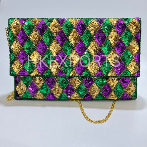 Enchanting Elegance Mardi Gras Beaded Purse A Symphony of Colors and Style