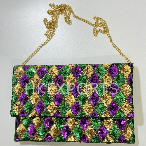 Enchanting Elegance Mardi Gras Beaded Purse A Symphony of Colors and Style