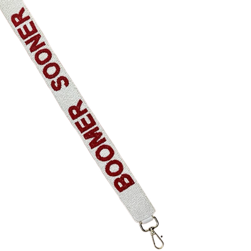 Boomer Sooner Beaded Purse Strap - Elegant Accessory for True Oklahoma Fans