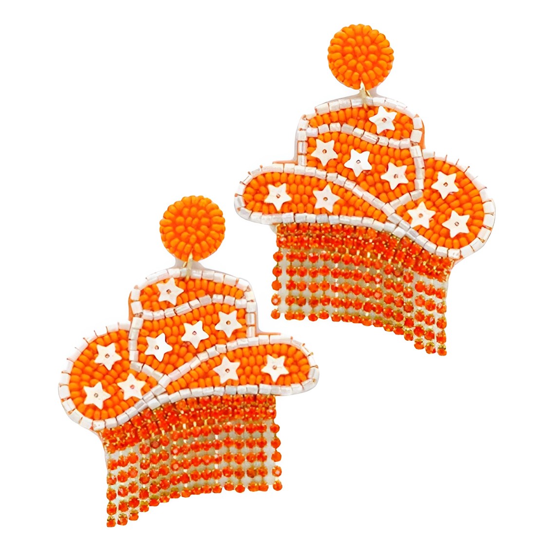 Tennessee Game Day Cowboy Hat Star Dangle Gameday Earrings - Show Your Volunteer Spirit!