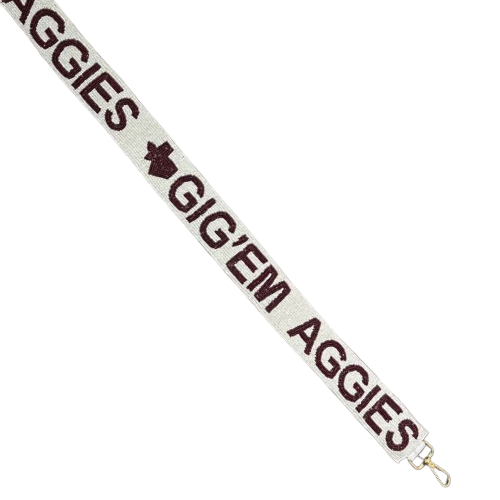 Texas A&M GigEm Aggies Gameday Beaded Purse Strap – Show Your Team Spirit!