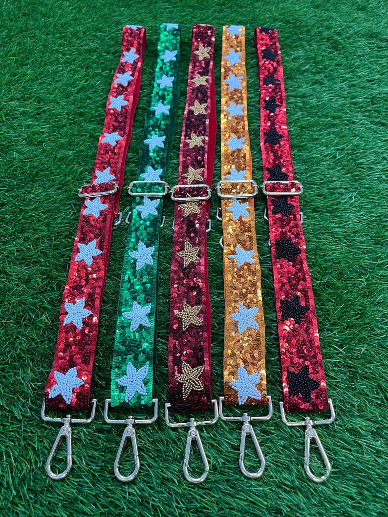 Adjustable Star Sequin Bag Straps Sparkle & Style Accessories