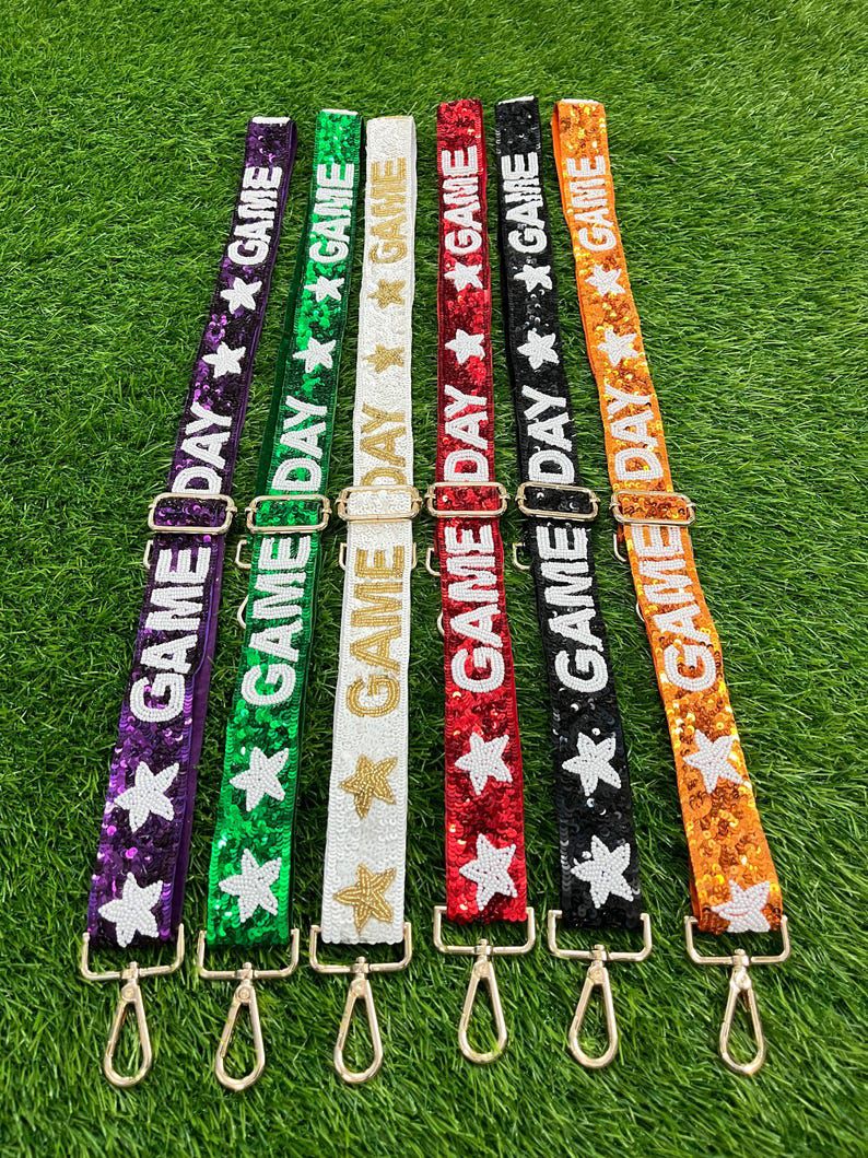 Adjustable Gameday Sequin Bag Straps Sparkle & Style Accessories