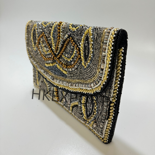 Luxe Handcrafted Beaded Evening Purse - Exquisite Crystal Accents, Statement Clutch for Special Occasions