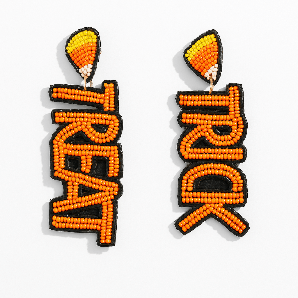 Trick and Treat Halloween Beaded Earrings