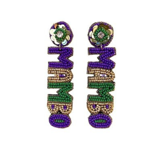 MAMBO Mardi Gras Beaded Earrings: Dance to the Rhythm of Festive Style!
