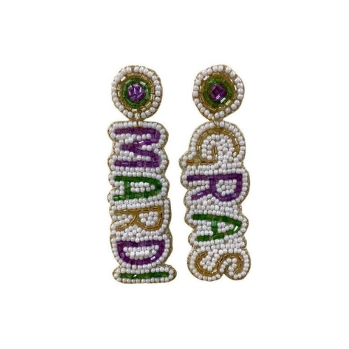 Exquisite Mardi Gras Beaded Earrings: Sparkle and Celebrate in Style!