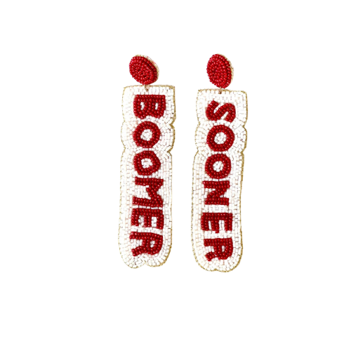 Boomer Sooner Spirit Shines Bright with University of Oklahoma (OU) Beaded Earrings - Show Your Team Pride