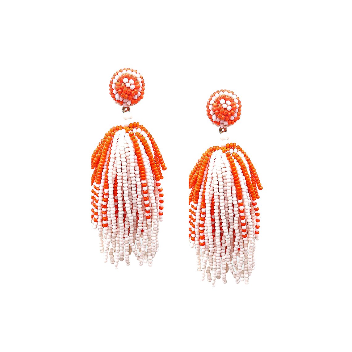 University of Tennessee Gameday Beaded Earrings - Orange and White Spiri