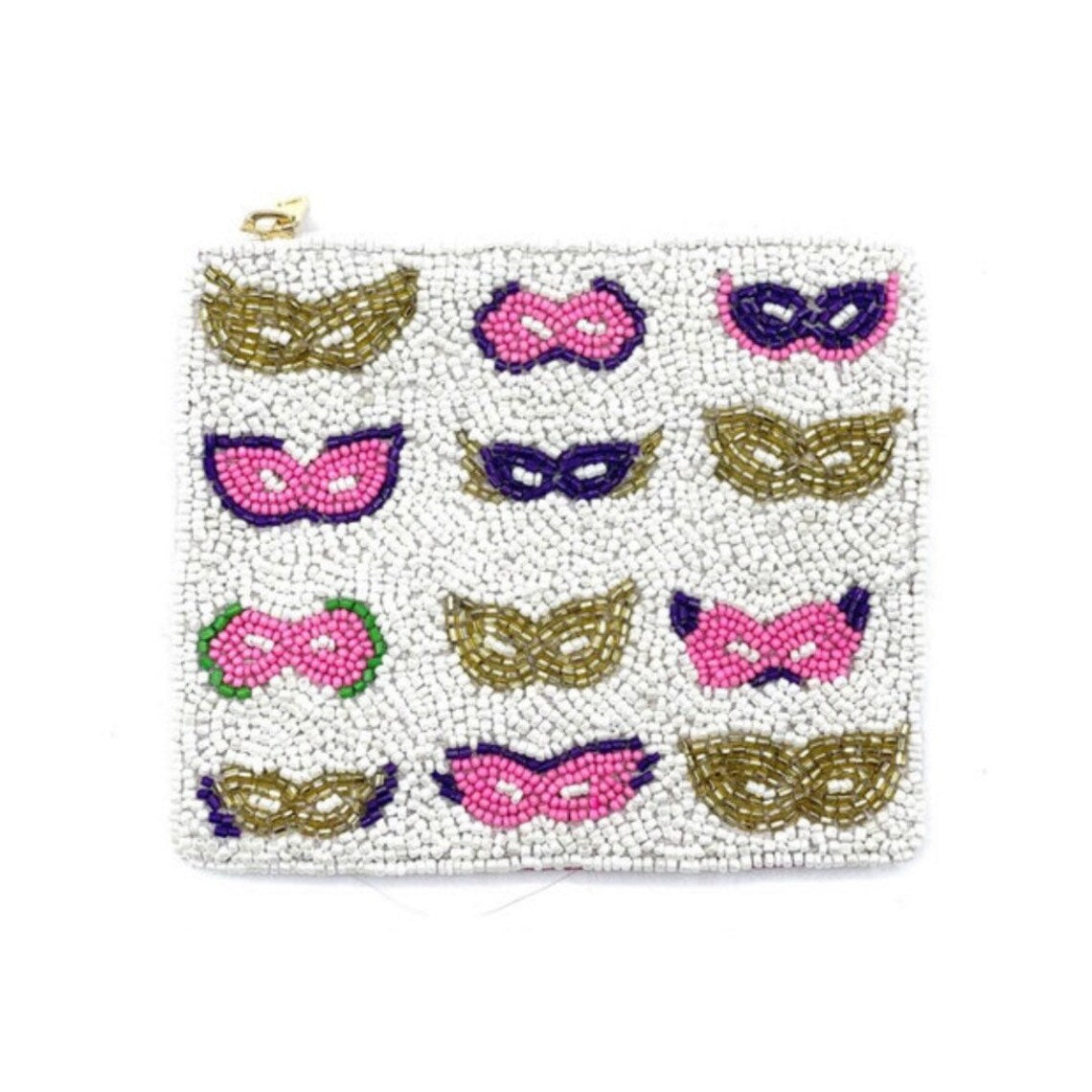 Vibrant Masquerade Mardi Gras Mask Coin Purse