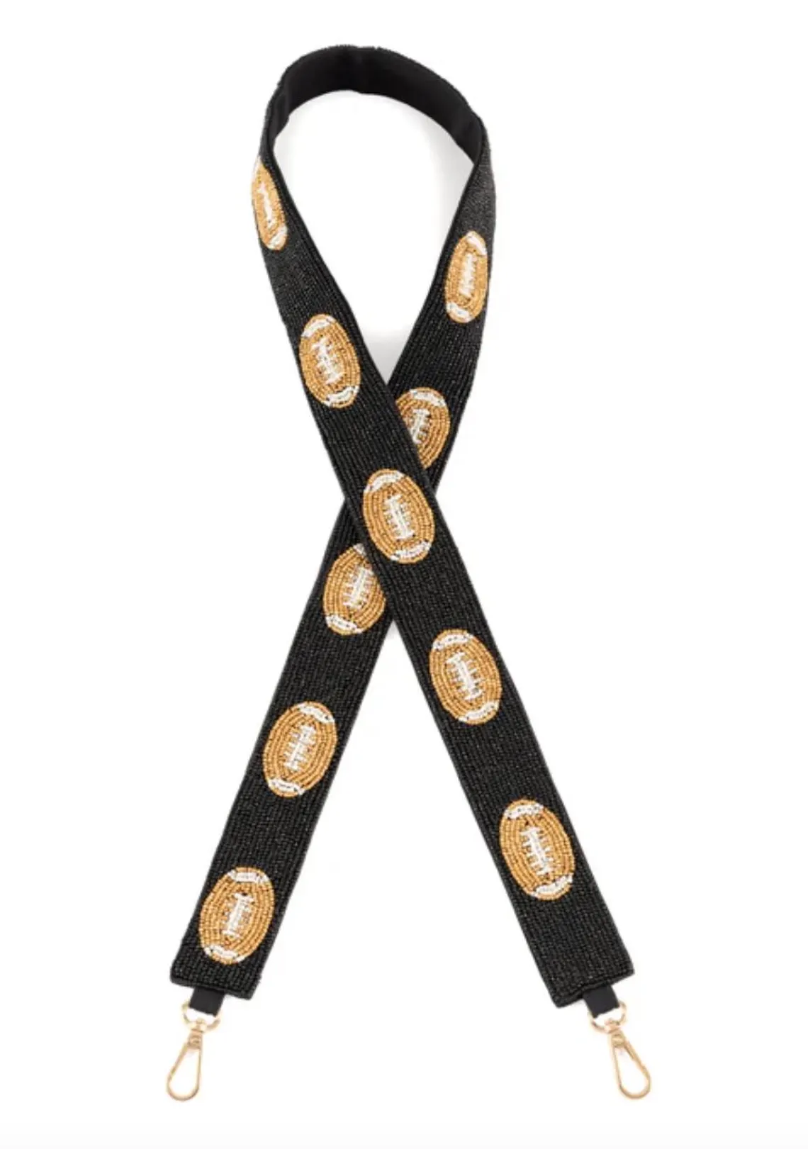 Game Day Bag Strap, Football Beaded Bag Strap, Football Beaded Bag Strap