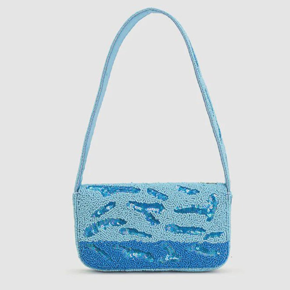 Handmade Beaded Beach Bag Boho Floral Shoulder Bag