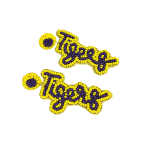 Tiger Gameday Beaded Earrings: Show Your School Spirit