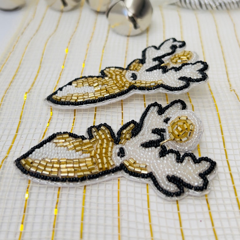 Christmas Reindeer Face Beaded Earrings