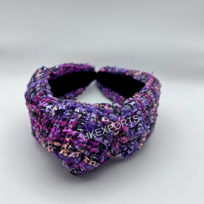 Handmade Multicolor Tweed Knotted Headband