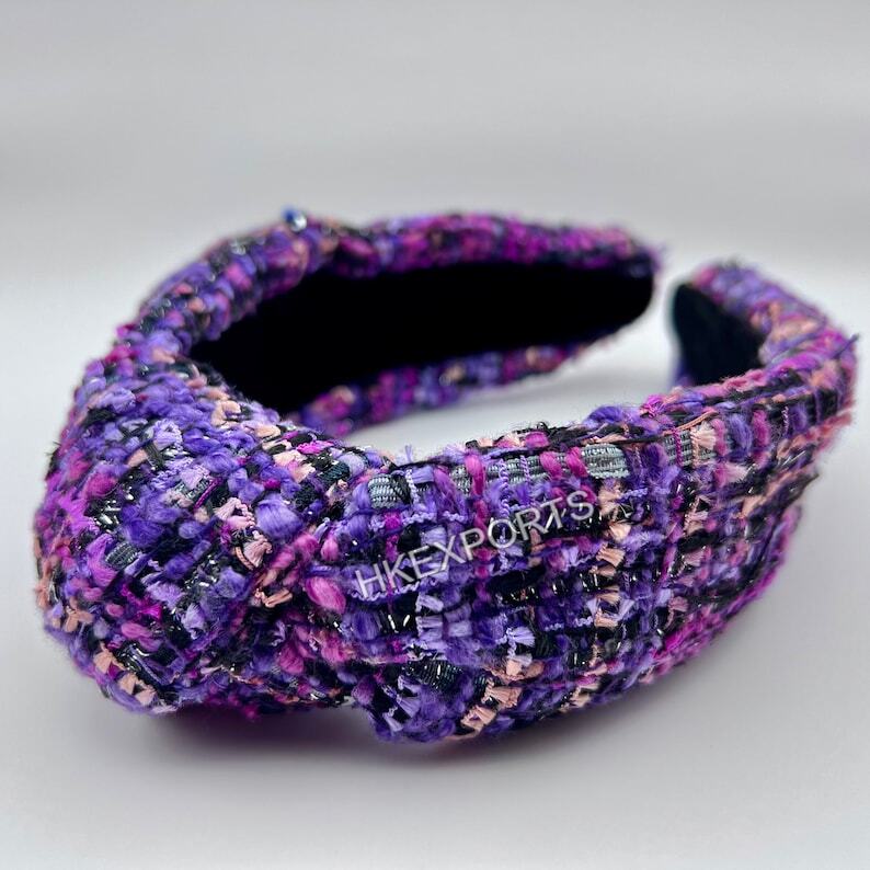 Handmade Multicolor Tweed Knotted Headband