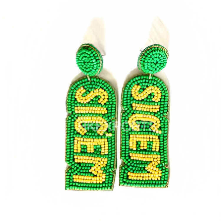 SIC EM Beaded Earrings - Show Your Spirit with Baylor Bears Style