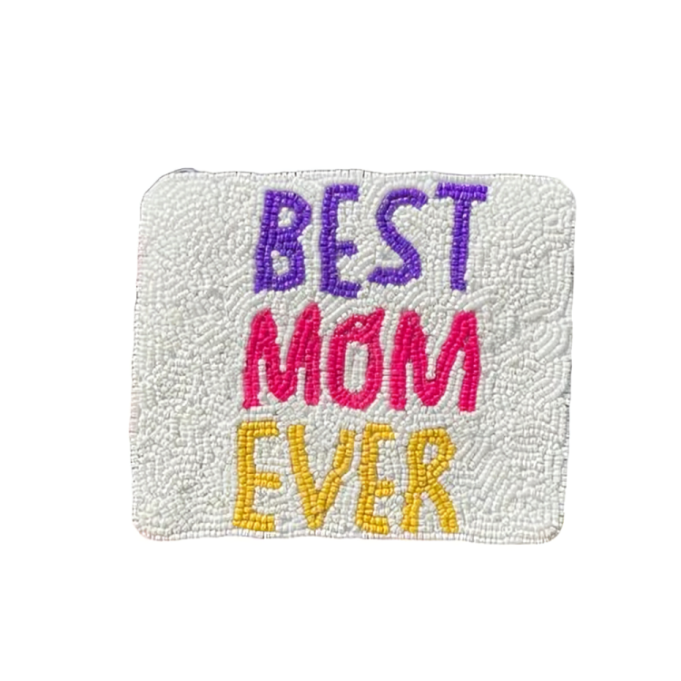 Best Mom Ever Beaded Coin Purse: Handcrafted Token of Love for Mother's Day